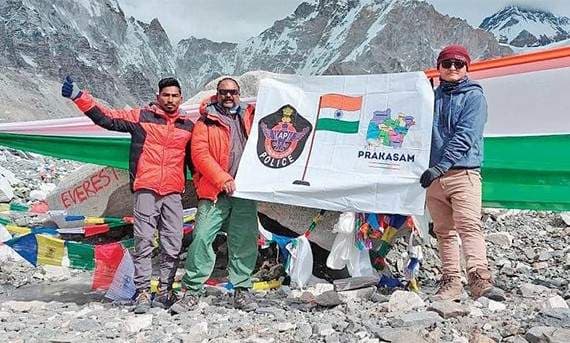 Retired SP reaches Mt. Everest Base Camp being first from State Police Department of Andhra Pradesh